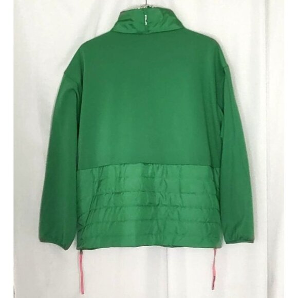 Ralph Lauren RLX Jacket L Winter Quilted Panel Hybrid Pullover Raft Green  Rose - Picture 6 of 13